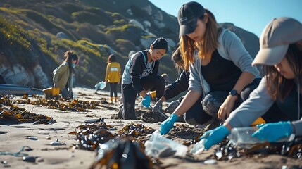 Diverse and enthusiastic group of volunteers working together with passion and dedication to make a positive difference in their community - Volunteerism and teamwork concept