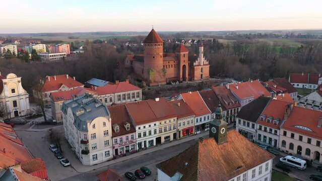 Teutonic castle in Reszel at sunset, Poland.