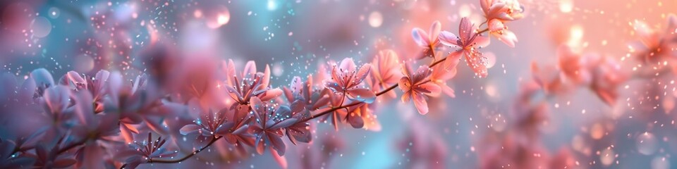 Captivating Floral Render in Pastel Palette with Dreamlike Bokeh Lighting