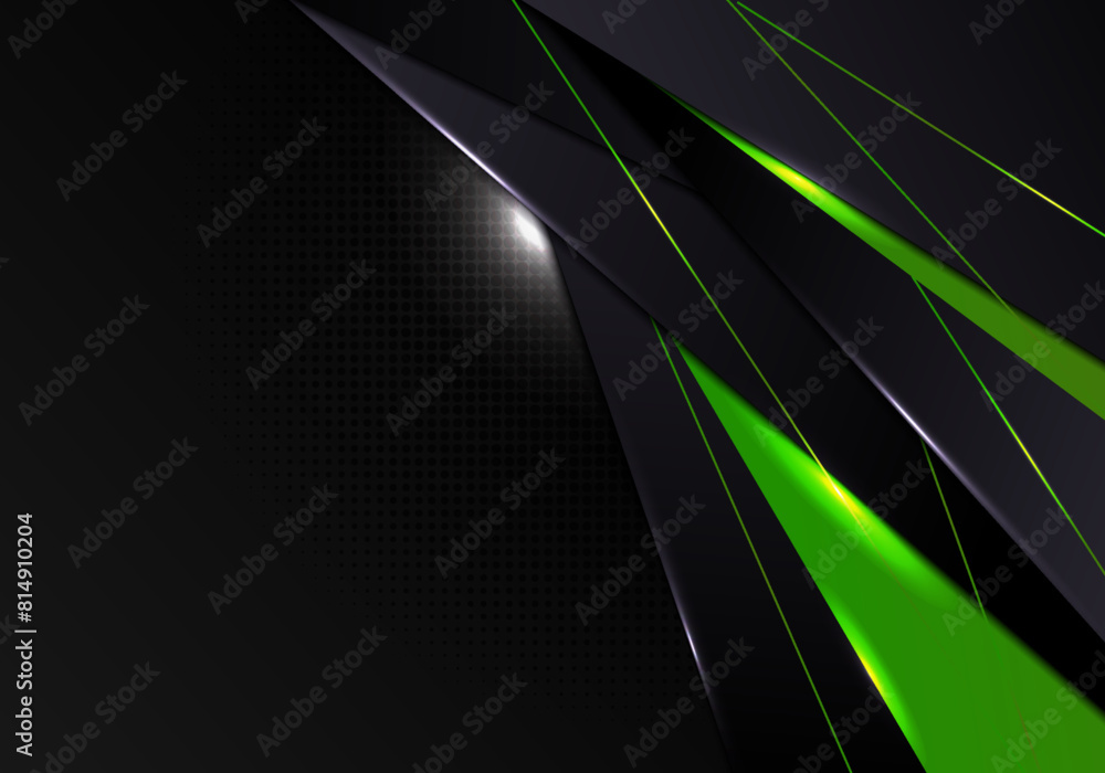 Poster abstract gradient green technology glossy template design background.