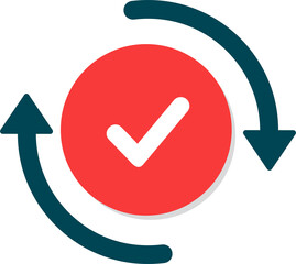 Checkmark and check icon. approve or deny line art vector color icon for apps and websites and ui ux.