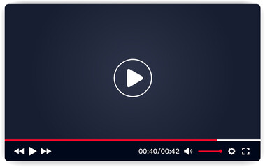 Video player template for website and mobile apps.mobile applications vector illustration