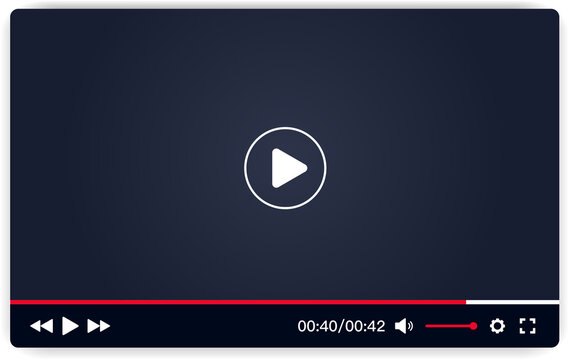 Video player template for website and mobile apps.mobile applications vector illustration