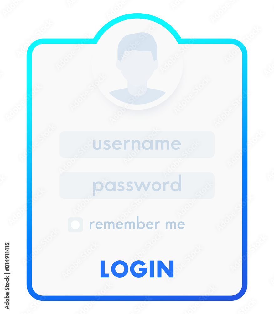 Poster user login window design, web page template