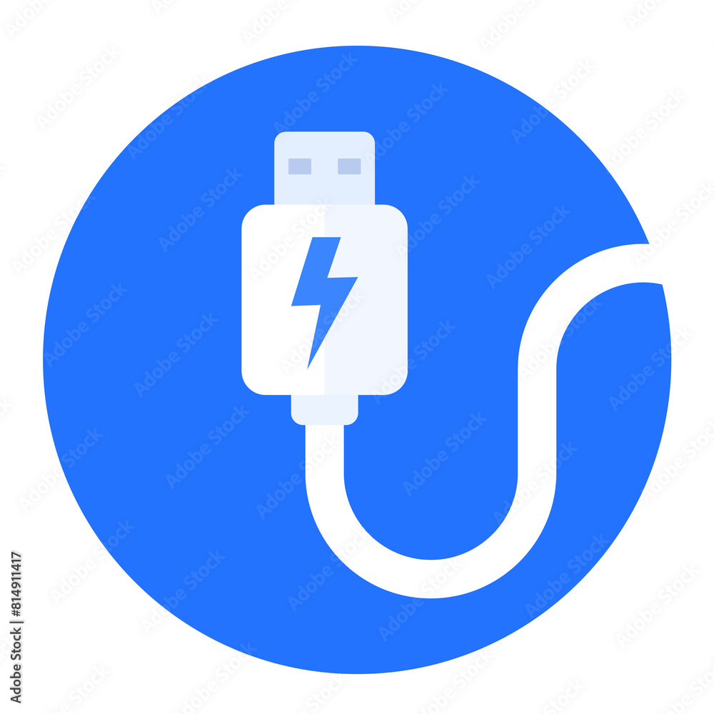 Wall mural usb charging cable illustration