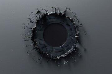 Black hole in the black wall,   rendering,  illustration