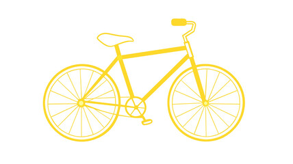 yellow bicycle on white background