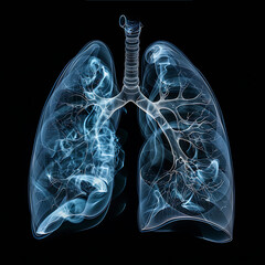 Digital composite of healthy human lungs. illustration of healthy lungs.