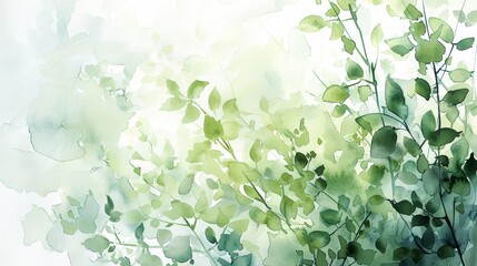 A soft and delicate splash of pastel green watercolors, evoking the tender greens of new spring growth