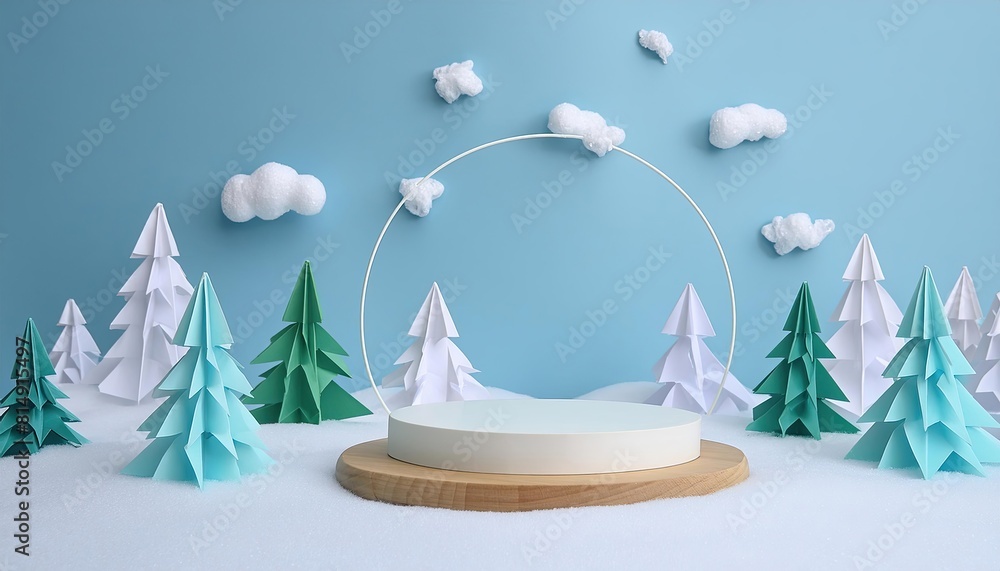 Poster display product podium and element merry christmas to display product or podium empty to display pro