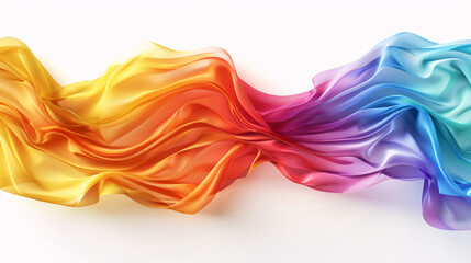 A modern LGPTQ+ Pride flag illustration with vibrant, overlapping colors and fluid shapes, placed on a bright white background, symbolizing harmony and the richness of the community