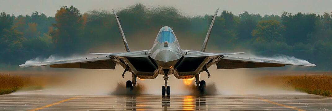 A jet is on the runway, with its landing gear down