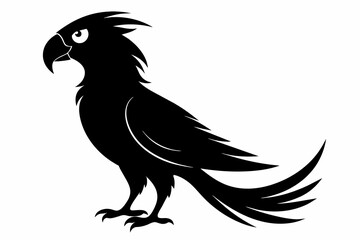 A parrot silhouette black vector artwork illustration 