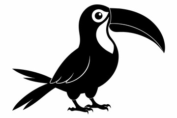 A toucan bird silhouette black vector artwork illustration