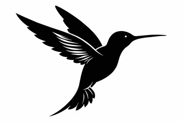 Fototapeta premium A humming bird silhouette black vector artwork illustration 