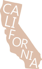 solid drawing of california state map.