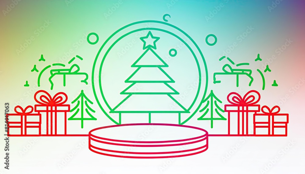 Poster display product podium and element merry christmas to display product or podium empty to display pro
