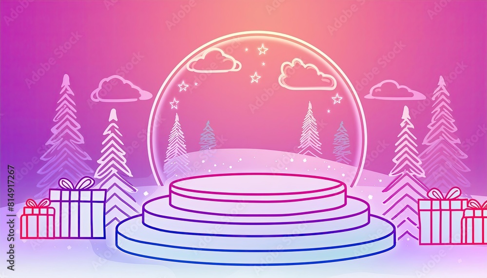 Poster display product podium and element merry christmas to display product or podium empty to display pro