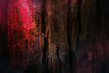 Featuring a bark of a redwood in the darkness, high quality, high resolution