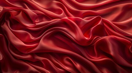 Obraz premium Red crumpled silk fabric, wrinkled silk cloth