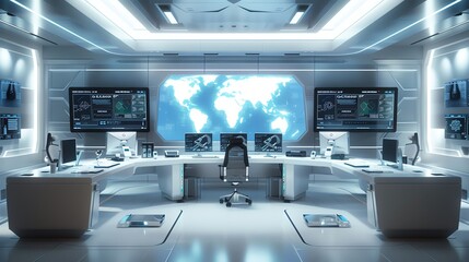 Naklejka premium Design a futuristic command center