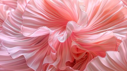 Pink pleated fabric with delicate folds.