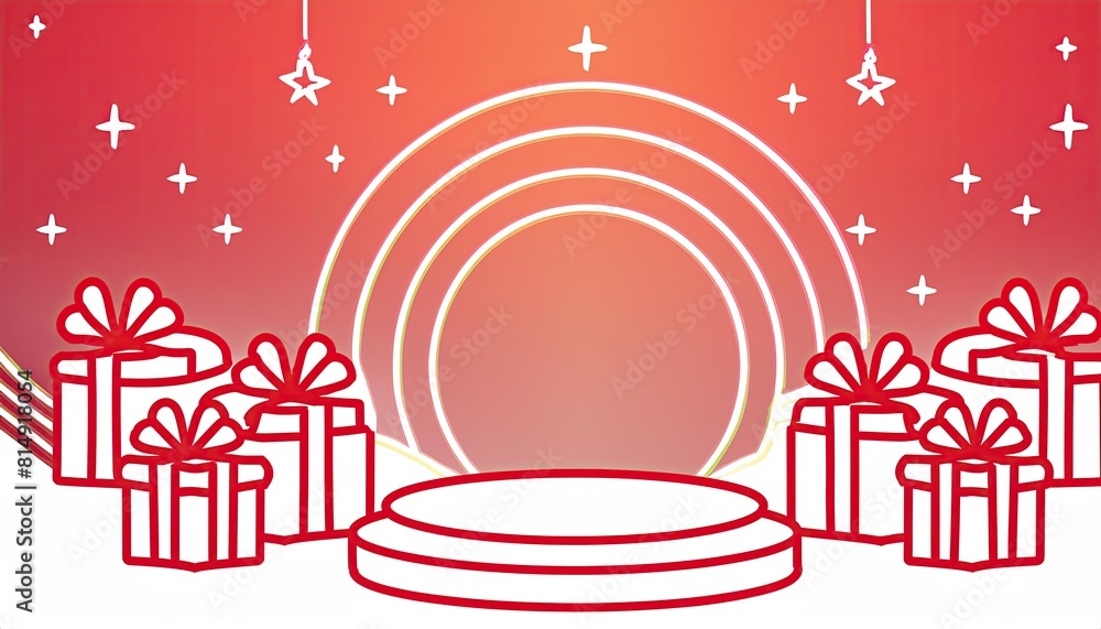 Poster display product podium and element merry christmas to display product or podium empty to display pro