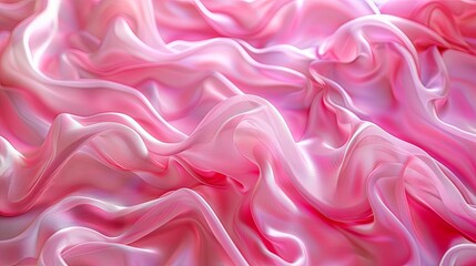 Fototapeta premium Pink silk fabric with waves background
