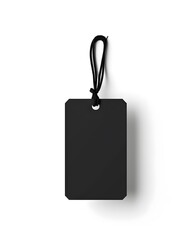 A black rectangular tag mockup