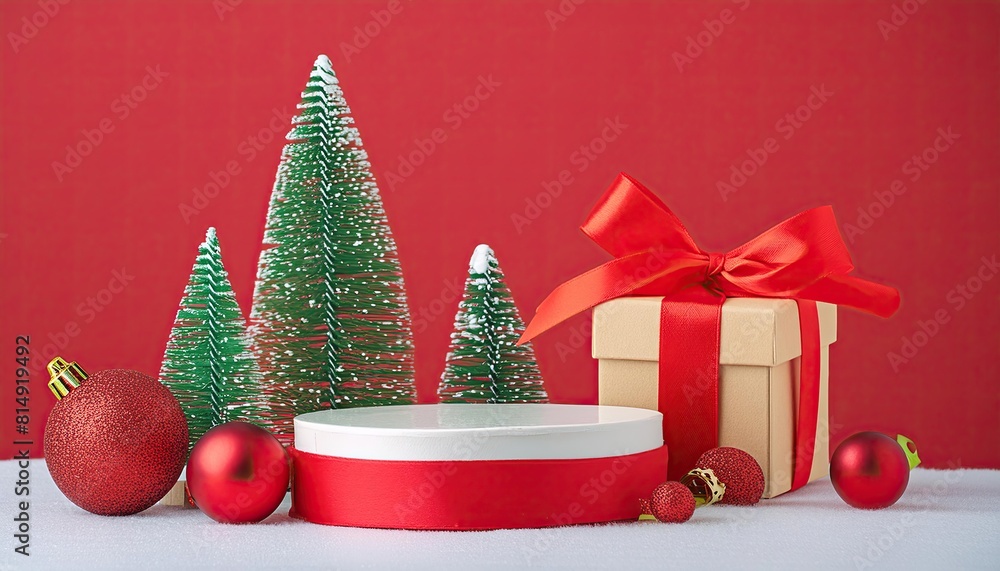 Poster display product podium and element merry christmas to display product or podium empty to display pro