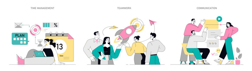 Soft Skills Flat Vector illustration.