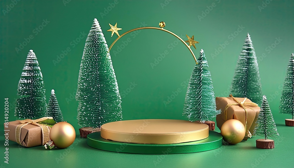 Poster display product podium and element merry christmas to display product or podium empty to display pro
