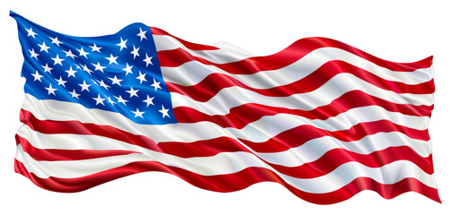 Waving American flag symbolizing freedom and patriotism isolated on transparent background png