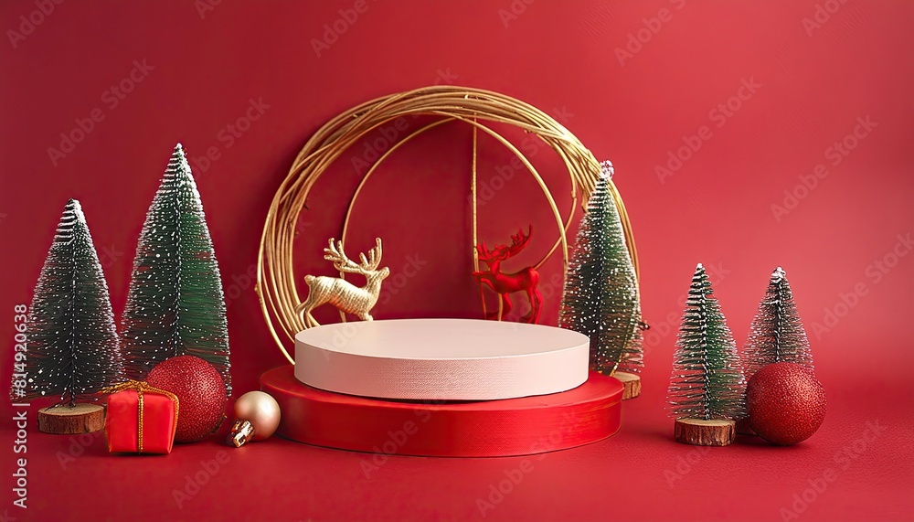 Poster display product podium and element merry christmas to display product or podium empty to display pro