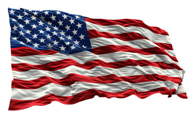 Obraz premium Waving American flag symbolizing freedom and patriotism isolated on transparent background png