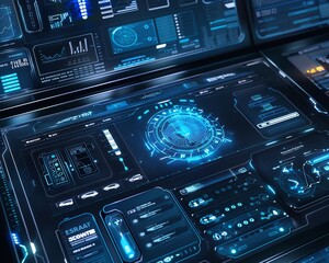 Fototapeta premium Futuristic spaceship control panel.