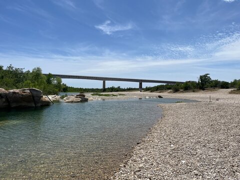 U.S. Highway 83 Bridge and the Nueces River south of Uvalde Texas