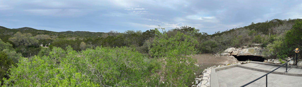 Landscape at the bat cave entrance in Kickapoo Cavern State Park