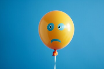 Illustration of  upset balloon is on top of a blue background image