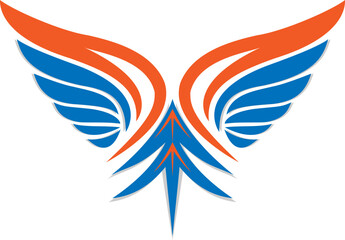 Web wings logo with circles and gears