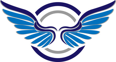 Web wings logo with circles and gears
