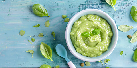 Obraz premium Healthy baby food in bowl