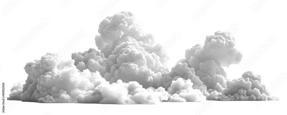 Poster white fluffy 3d clouds for various uses isolated on transparent background png