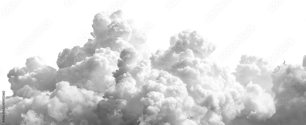 Poster white fluffy 3d clouds for various uses isolated on transparent background png