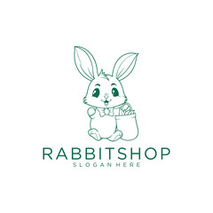 Rabbit and carrot logo vector illustration