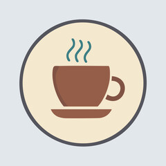 Coffee cup icon, vector illustration. Flat design style.