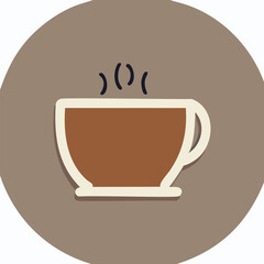 drink coffee vector icon on the white background. flat style.