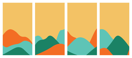 Minimalist abstract hand drawn set background. Vector illustration