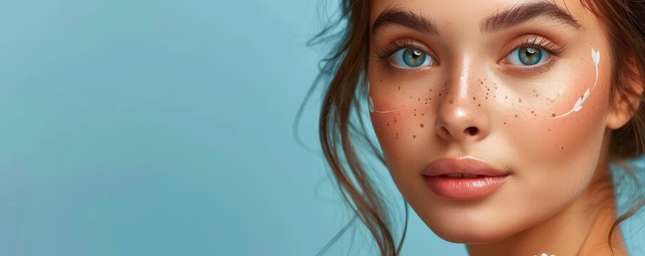 Beauty young asian woman on her face, Facial sheet mask treatment cosmatic and spa, Facial rejuvenation concept, cosmetology