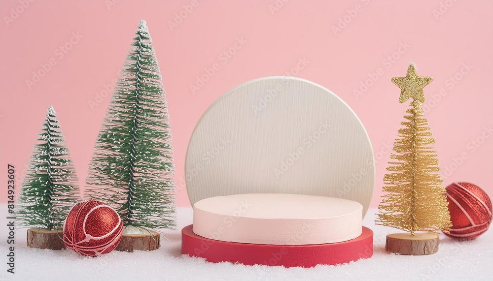 Poster display product podium and element merry christmas to display product or podium empty to display pro